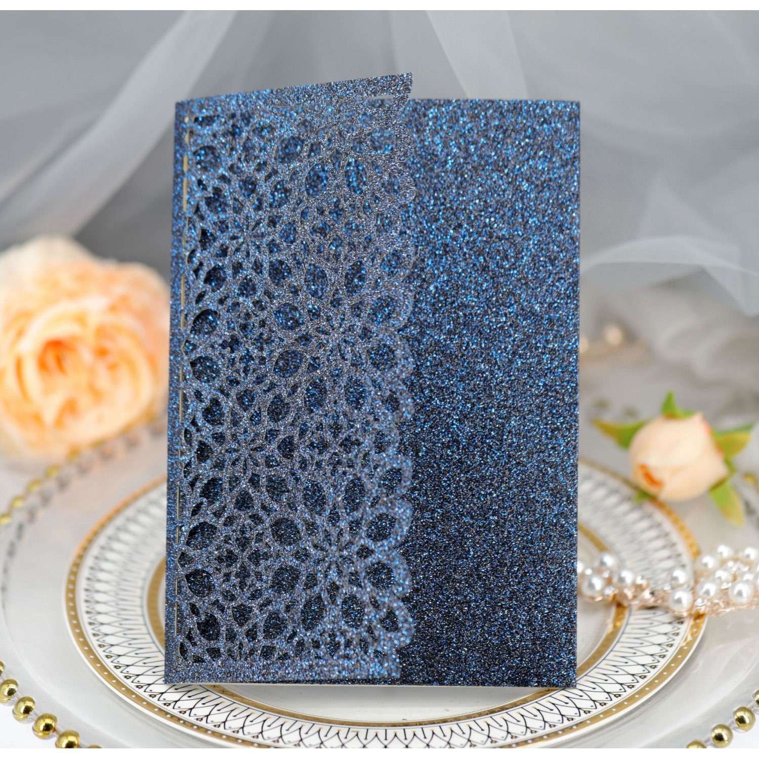 Glitter Invitation Card Laser Business Invitation Modern Wedding Card Personalized Custom
